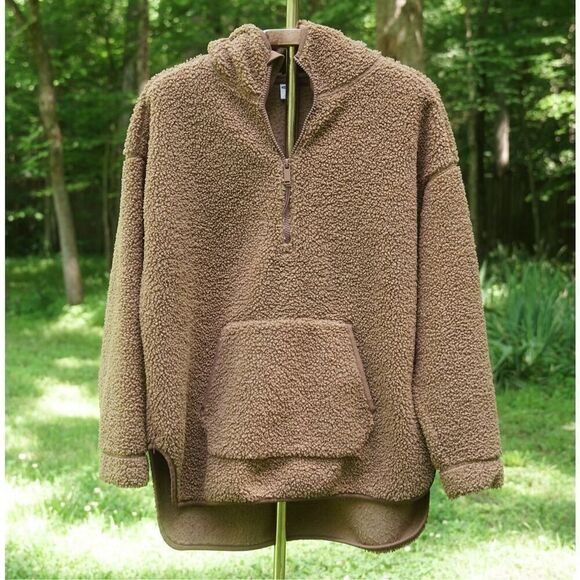 Old Navy Camel Tan Wubby Fleece Pullover Hoodie - Picture 2 of 8